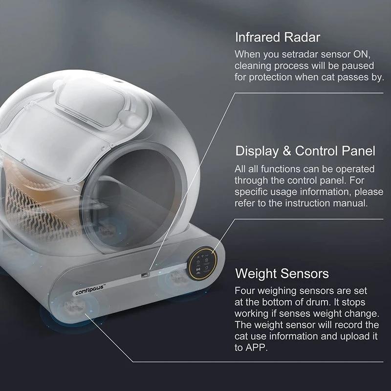 Tonepie Автоматический умный кошачий туалет самоочищающийся Arenero Gato Gato 65 л управление через приложение кошачий туалет коврик лоток ионный дезодоратор