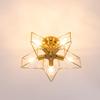 Brass LED 5-Light Star Ceiling Light, Antique, Nordic, Stylish, Simple, Compatible with LED Bulbs, Perfect for Cafes, Kids Rooms, Kitchens, Living