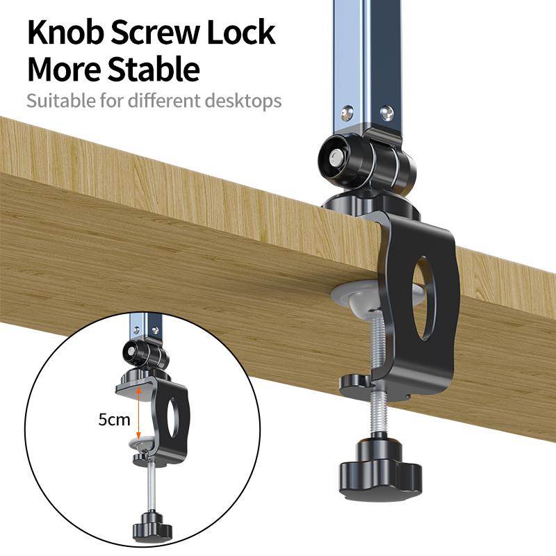 Aluminum Alloy Desktop Mount Microphone Stand Holder Mic Studio Holder Adjustable Microphone Boom Arm Microphone Holder