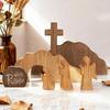 Пасхальные украшения для дома Деревянная христианская фигурка Настольная христианская фигурка Пустой гроб для праздничной вечеринки