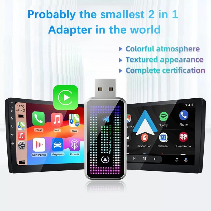 Беспроводной адаптер Carplay Android Auto 2-в-1 Smart Dongle 2025 5G WIFI Для iPhone Android Телефона Для BMW X3 E83 F25 G01