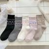 Mid-calf Socks for Autumn and Winter, Women's Bow-trimmed Warm Cloud Fleece Socks, Pile Socks