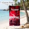 Arsenal Custom Name Printed Beach Towel Personalized Soft Towel For Swimming Beach Travel