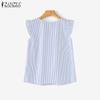 ZANZEA Женские летние майки без рукавов в полоску