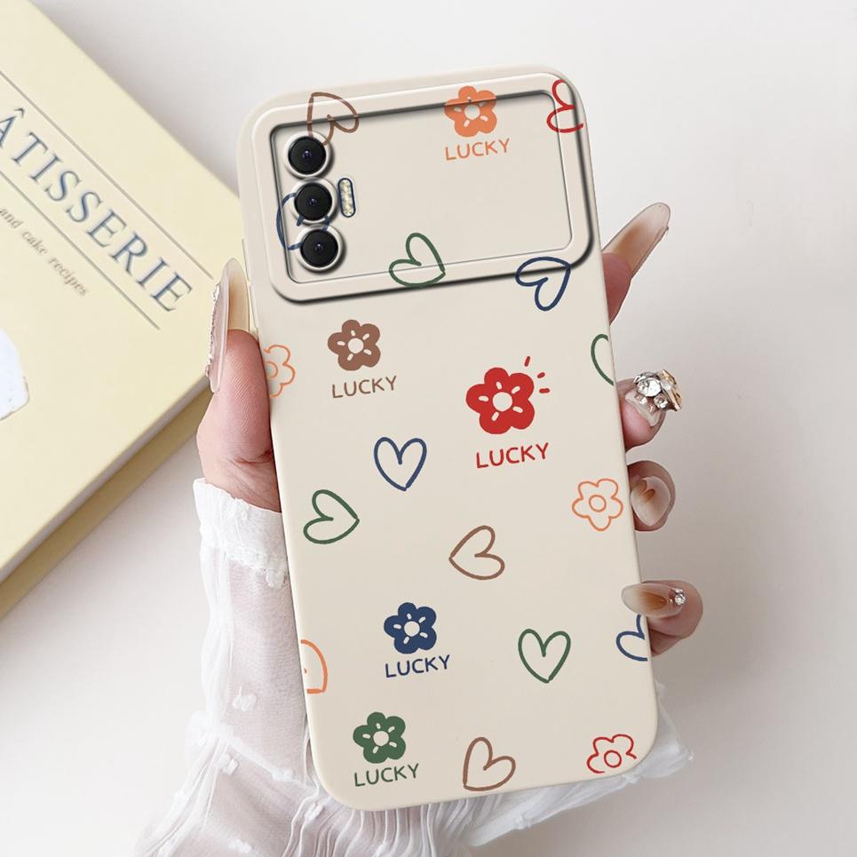 Phone Shell For Tecno Spark 8P Woman Fashion Flower Butterfly Coques For Tecno Spark 9T India Back Covers Soft Liquid Silicone