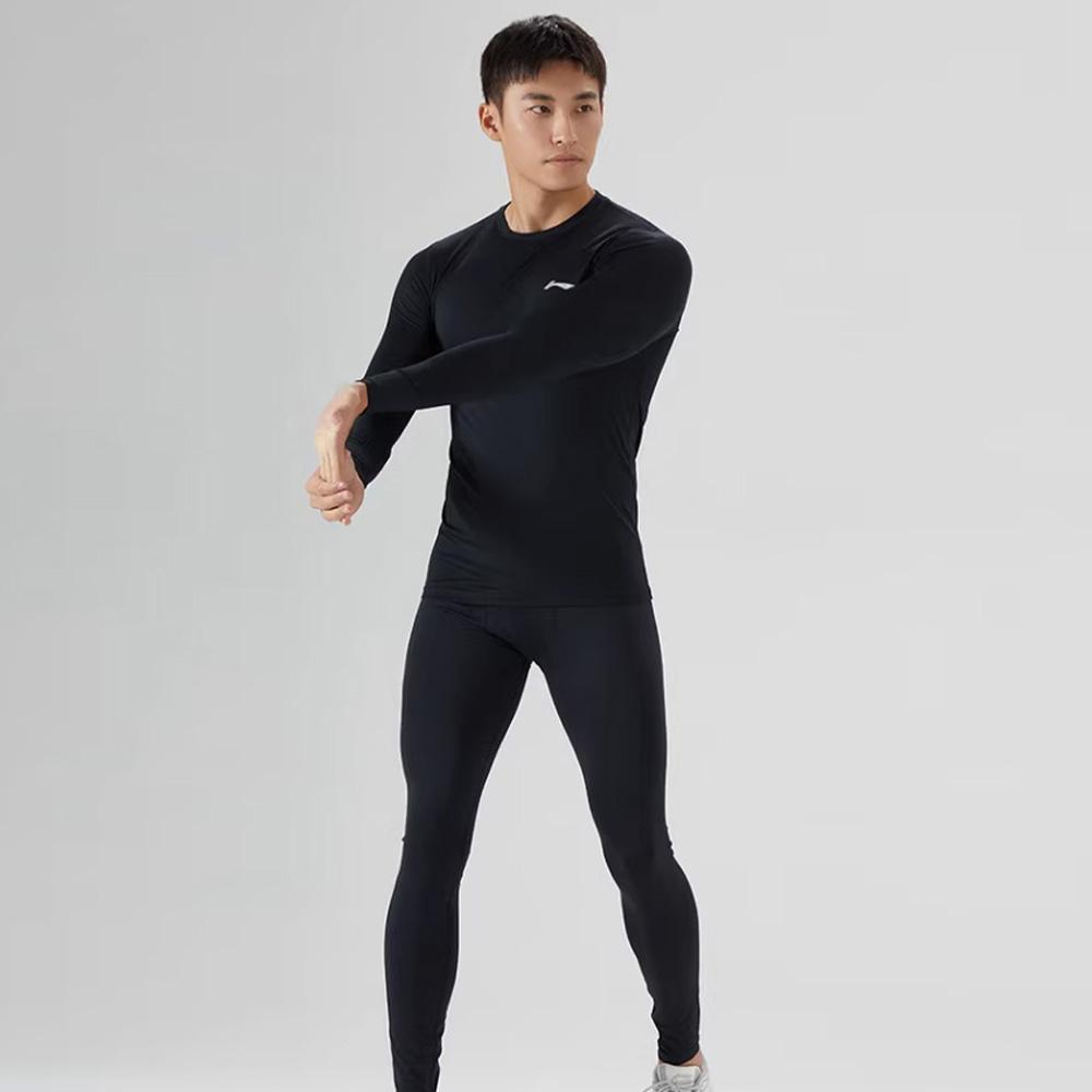 Фитнес-комплекты Li Ning Мужские с круглым вырезом Утепленные с флисовой подкладкой LNBJ029-1+LNBJ027-1