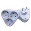 EU Type F 3 Way Power Strip, 16A Cordless Outlet Splitter, Wall Plug Adapter with 4.8mm Pins, 3680W Max for Europe & Russia