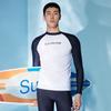 Li Ning Swimming Series Letter Round Neck Pullover Long Sleeve Swimsuit Men swimsuit Black Standard-White ASLT085-2