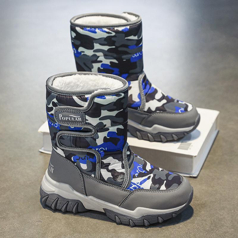 2024 Осень-Зима Мальчики/Девочки Уличные Теплые Детские Зимние Сапоги Большие Размеры 31-40