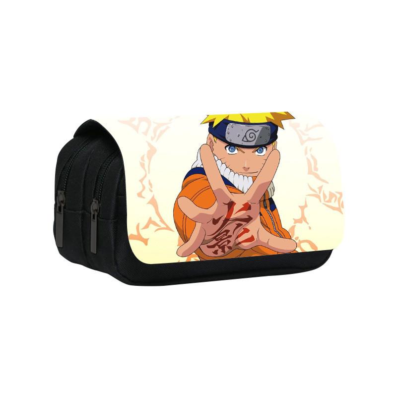 Двухслойная пенал-косметичка Naruto Shinobi из нейлонового материала для учеников и школьных принадлежностей