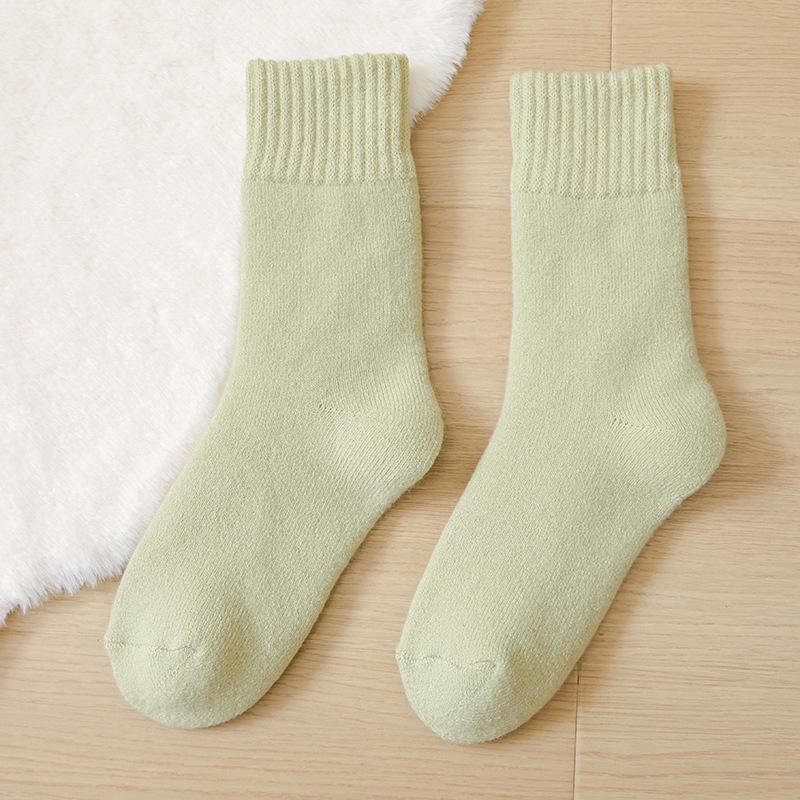 Женские флисовые носки Zhuji средней длины: Плотный, теплый бархат для осени/зимы — идеально подходит для сна и родов