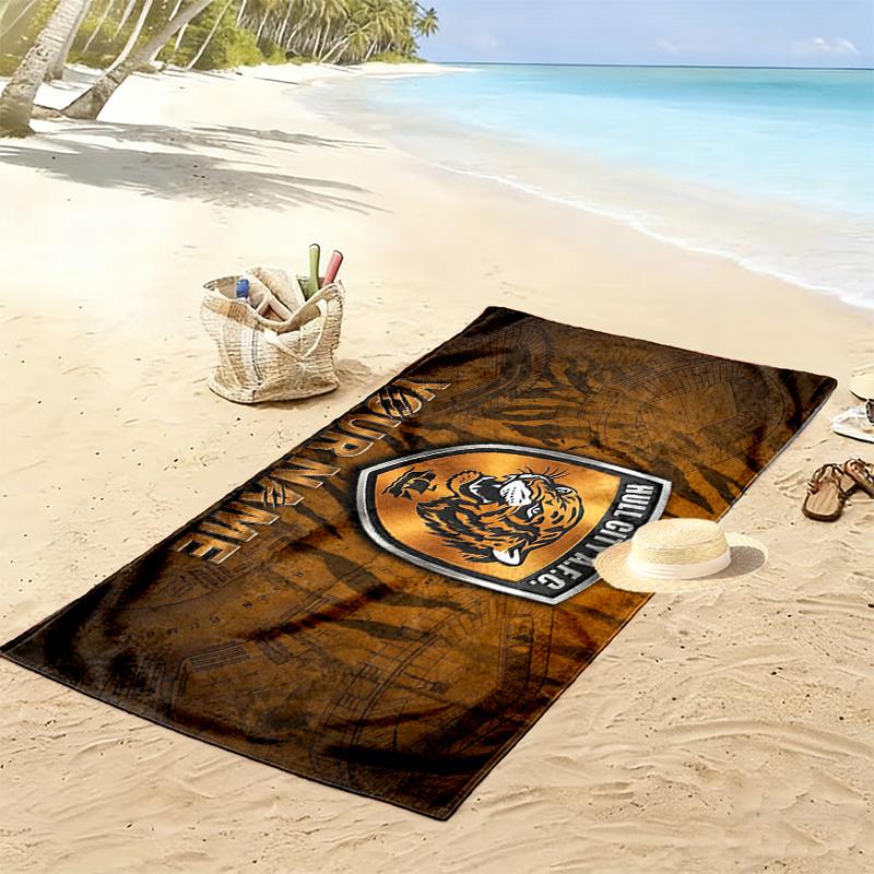 Полотенце для пляжа с принтом Hull City A.F.C, Большое Мягкое Быстросохнущее Полотенце для Пляжа Кемпинга Плавания