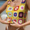 2022 Ethnic Style Hand-Crocheted Vest with Random Floral Design