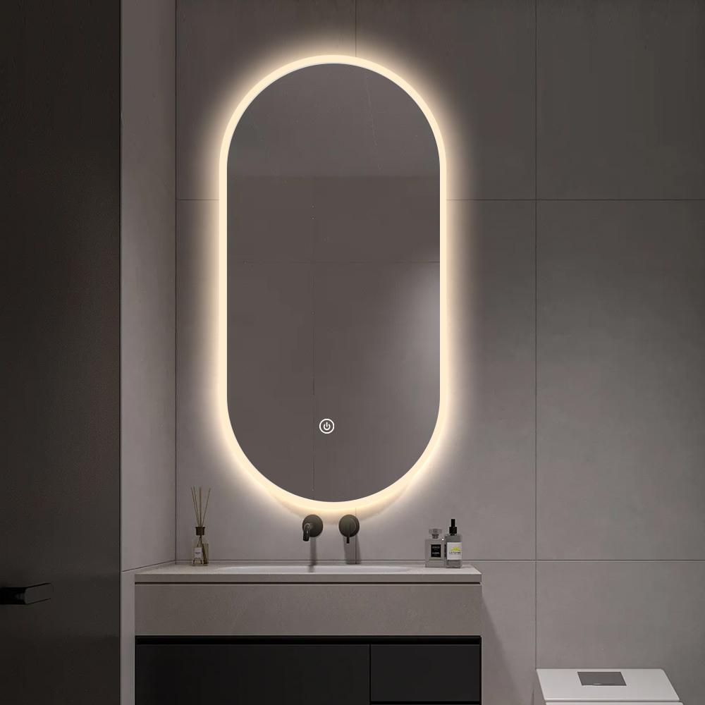 Fiume oval bathroom mirror 60X120 CM LED lighting, heating mat