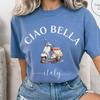 Футболка Италия, Ciao Bella Italia, Футболка с итальянским скутером, Футболка Comfort Colors