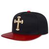 Metal Cross Leather Brim Hip Hop Hat Men and Women Baseball Cap Fashionable Flat Top Caps Casual Hats