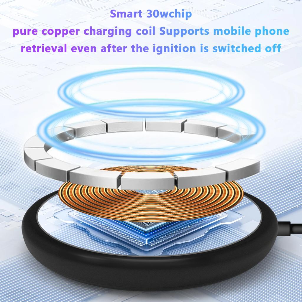 30W Magnetic Car Wireless Charger for iPhone 15 14 13 12 Pro Max Samsung Air Vent Mount Car Phone Holder Stand Fast Car Charging