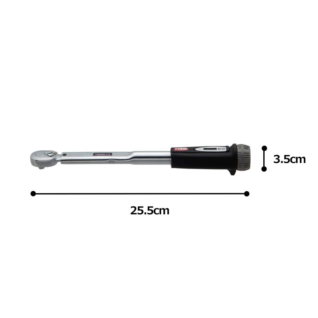Набор динамометрических ключей TONE Preset с углом наклона привода, черный (Прямой тип) T2MN10-QL 6,35 мм (1/4") 10Н·м