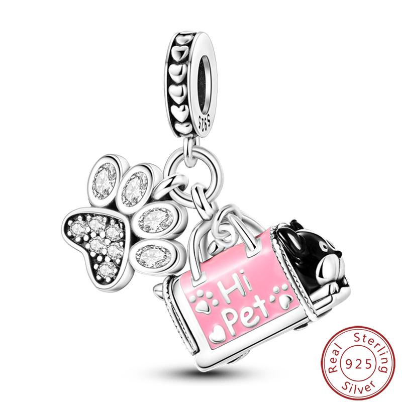 Милая серия «Кошка и собака» Медные шармы «Луна», «Бабочка», «Отпечаток лапы» 3 мм Сделай сам Изготовление изящных ювелирных изделий Подарки