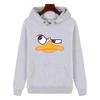 New Autumn Cartoon Duck Print Men Hoodies Graphic Hoodie With Kangaroo Pocket Comfy Loose Trendy Drawstring Pullover Hooded