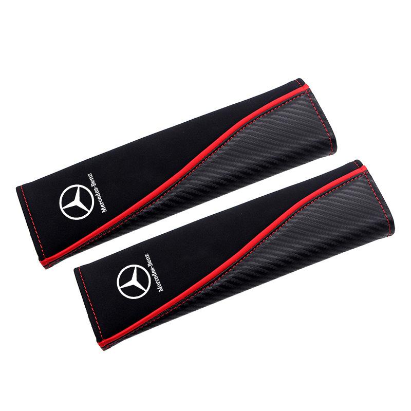 CSA1 For Mercedes Benz W211 W203 W204 W210 AMG W202 W212 Auto Interior Accessories 2PCS Car Seat Belt Cover Safety Belts Shoulder Pad