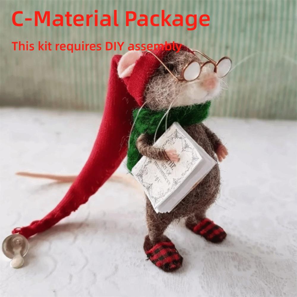 Mouse Doll Christmas Needle Felted Mouse Needle Felted Craft Decorations Cute Needle Felted Mouse Handmade Material Package