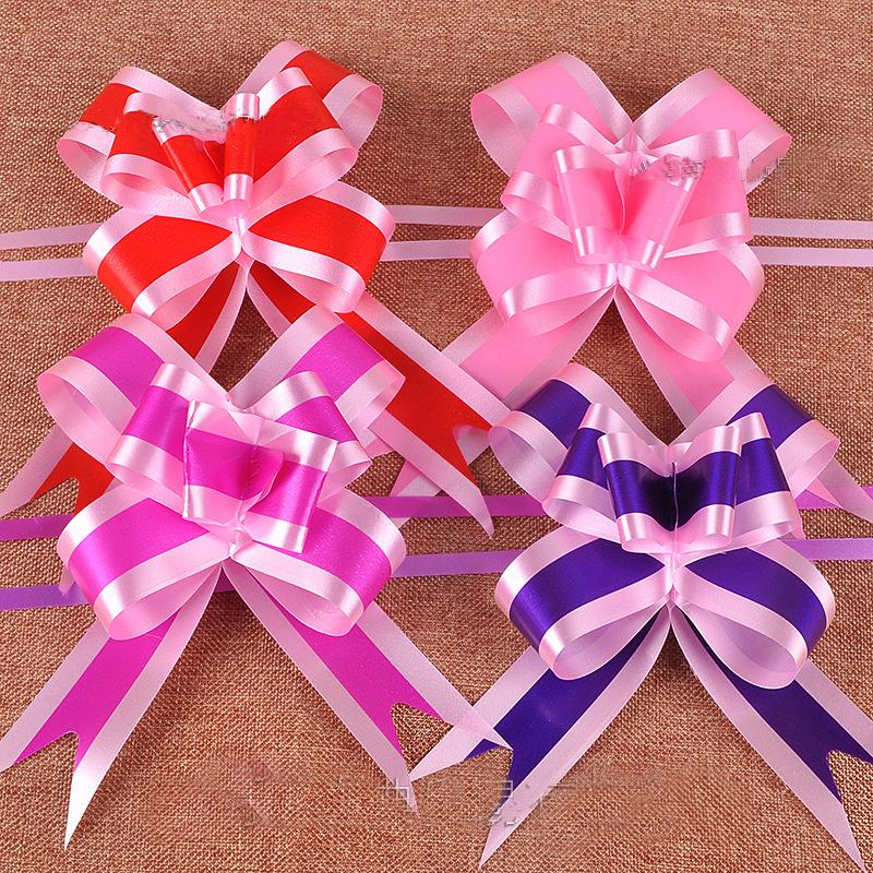 10pcs Pull Flower Ribbon Candy Boxes Gift Wrapping Wedding Decor Accessories Events Party Pull Bows Ribbons