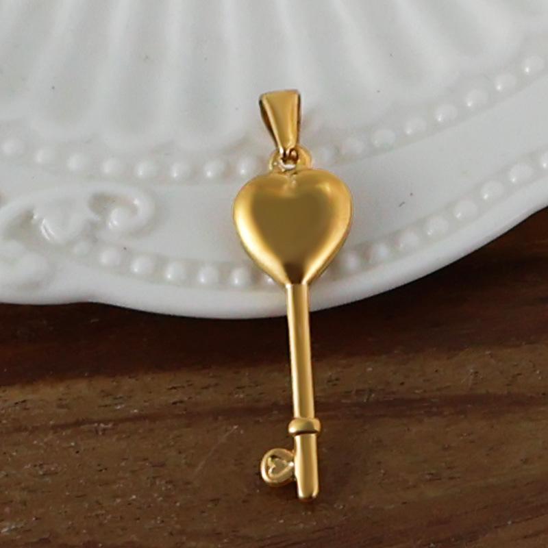 Yori 2Pcs Stainless Steel Key Heart Anchor Cross Pendant Vacuum Electroplating 18K Gold Color Preserving in Furnace