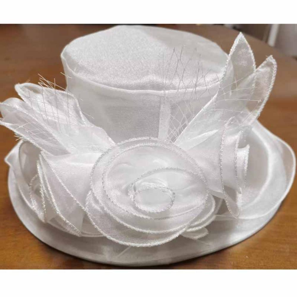 Ruffles Wedding Hat Organza French Vintage Hat Elegant Sunhats