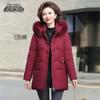 Xuezhongfei Women's Mid-Length Down Jacket with Hooded Fox Fur Collar