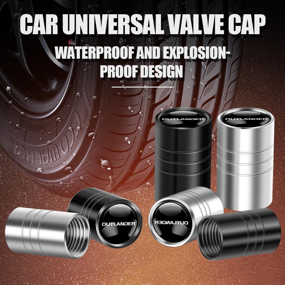 4Pcs Metal Car Tire Valve Cap Wheel Dust Accessories For Mitsubishi 9 Ralliart EX ASX L200 Colt Outlander Pajero Lancer Eclipse