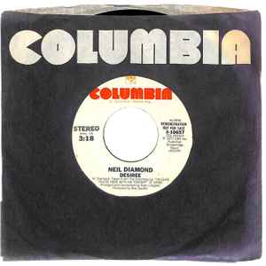 7-дюймовая пластинка NEIL DIAMOND - Desirée (Стерео) / Дезире (Обезьяна) 310657 Columbia 1977 США Поп Б/У