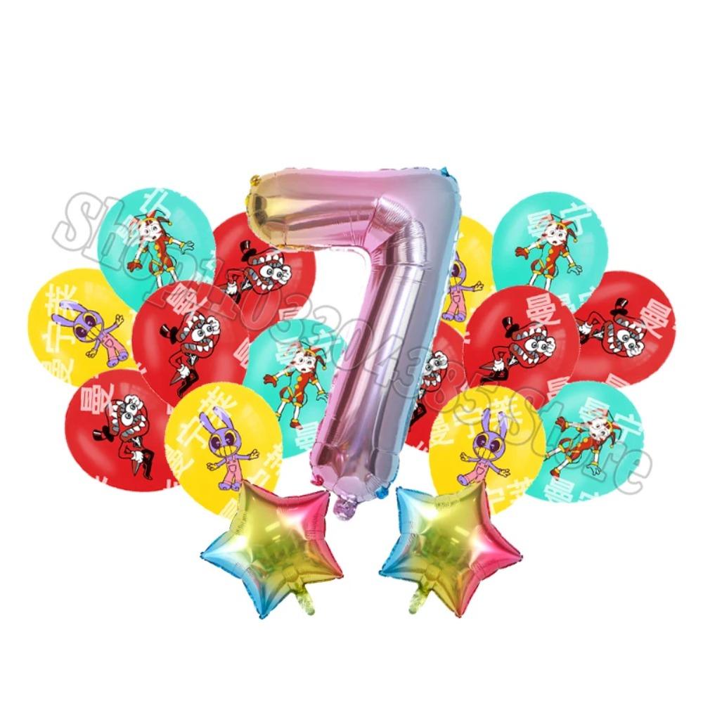 The Amazing Digitals Circus Birthday Balloons Kids Anime Digit 1-9 Party Ballon Gender Reveal Baby Shower Decor Children Gift