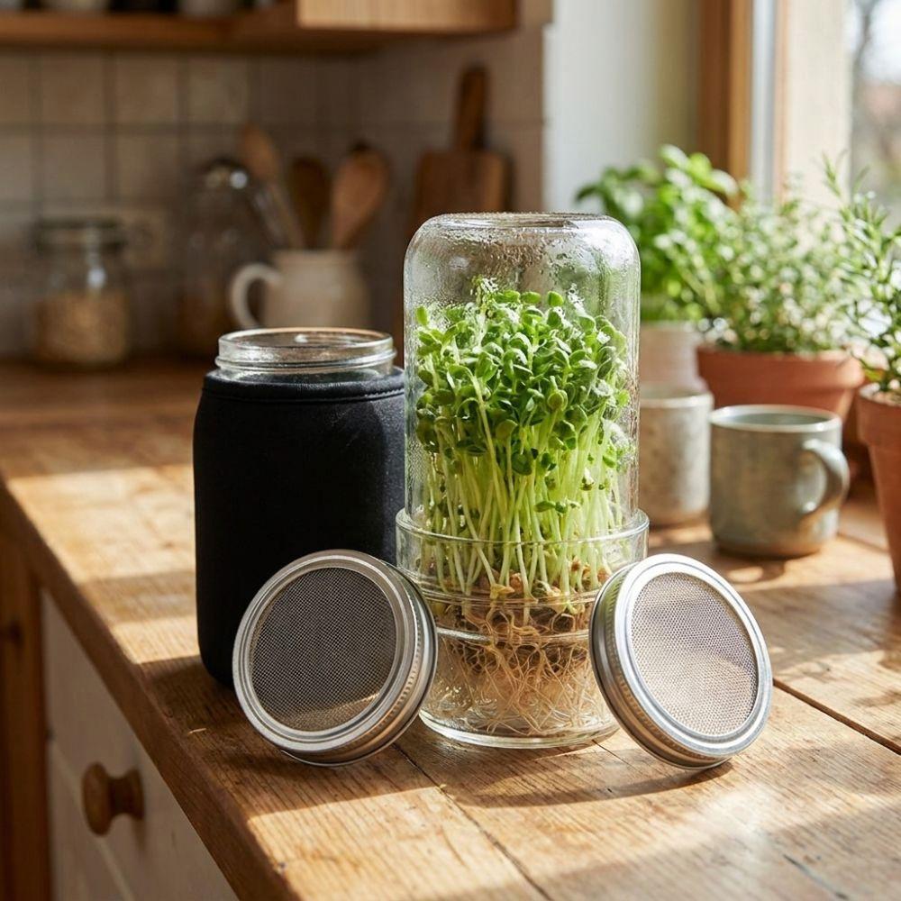 Clear Glass Glass Sprout Growing Set Drain Cover Sprout Growing Container Home Gardeners