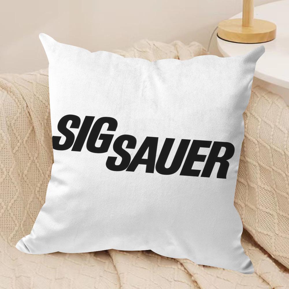 SSig SSauer Cushion Cover Short plush Doublesided Print Square Throw Pillow Covers Sofa Home Cushion Decor