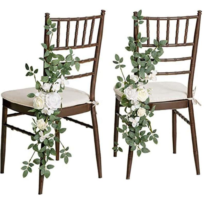 2 шт./компл., украшения для свадебного прохода, стулья, задняя скамья, композиция из цветов розы для уличного декора для свадебной церемонии, празднования