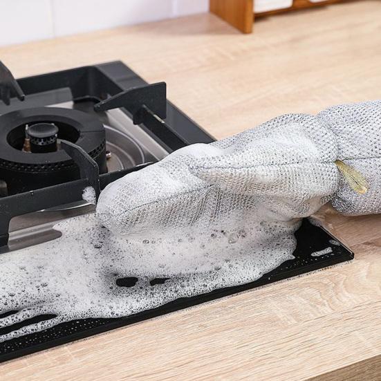 2/5 шт. Проволочные перчатки для мытья посуды, многоразовые кухонные перчатки из сетчатой ткани с рыбьей чешуей, щадящие посуду, для уборки