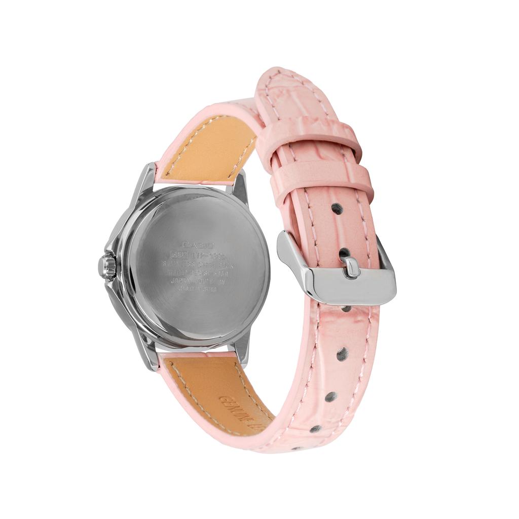 Casio Standard Enticer Business Quartz Watch Leather Strap Pink Dial Women watches LTP-1391L-4AVDF