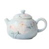 Hand Painted Magnolia Ceramic Tea Pot Under Glaze Gongfu Tea Set Elegant Chinese Style Teapot For Home Office Decor