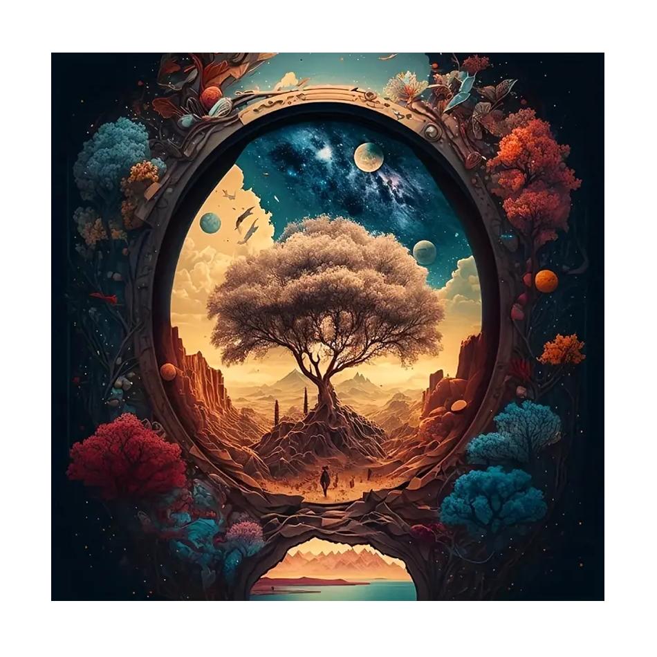 Рамка акриловая картина по номерам для взрослых наборы дерево ручная роспись современная картина для домашнего декора 40x40