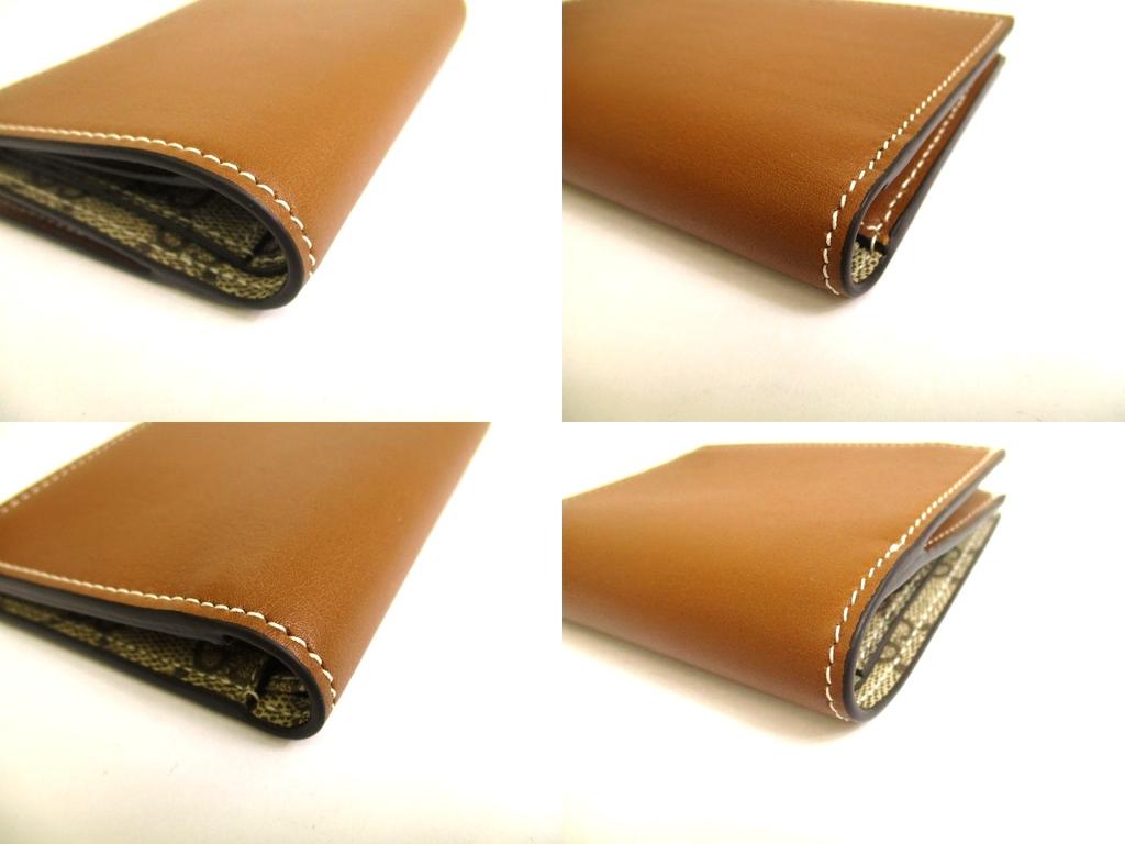 Authentic GUCCI GG Emblem Brown Leather Medium Wallet Bifold Wallet Compact Wallet #a761  Refurbished
