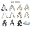 MIX 50PCS Universal U Cord Lock Metal Fixed Clips For Car Instrument Panel Radios Dashboard DVD Fastener Retaining Clamps