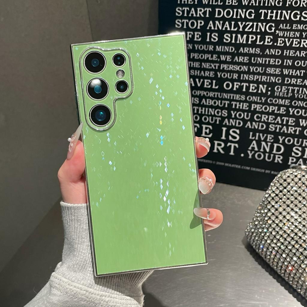 Samsung S24ultra Mobile Phone Case Full Inclusive Anti-fall S23ultra Advanced Electroplated Diamond Shaped Glitter Shell