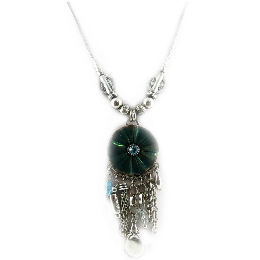 Les Trésors De Lily [E1371] - Designer Necklace 'Memories of the Past' Turquoise