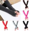 Girls Long Sleeve Cotton Fingerless Long Gloves Handschoenen Elbow Mittens Wristband Arm Warmer