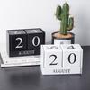 MDF Building Blocks Calendar Eternal Blocks Cube Calendar Wooden Perpetual Calendar Office