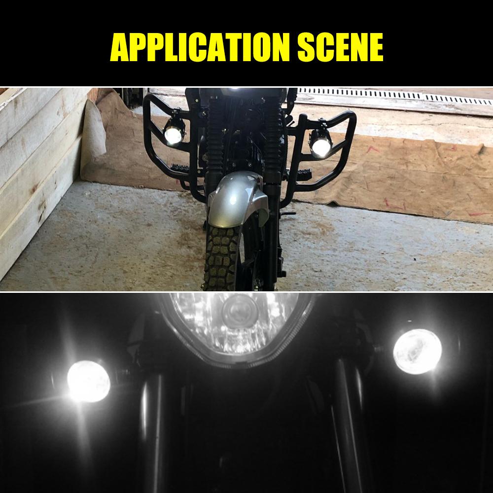 Motorcycle Headlight Auxiliary Working Lamp Angel Eye LED DRL Spotlights 12V Mini U5 Motorcycle Accessories Motorbike Spot Fog Light 2pcs