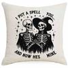 Halloween Couple Skull Print Pillowcase Home Sofa Cushion Pillowcase