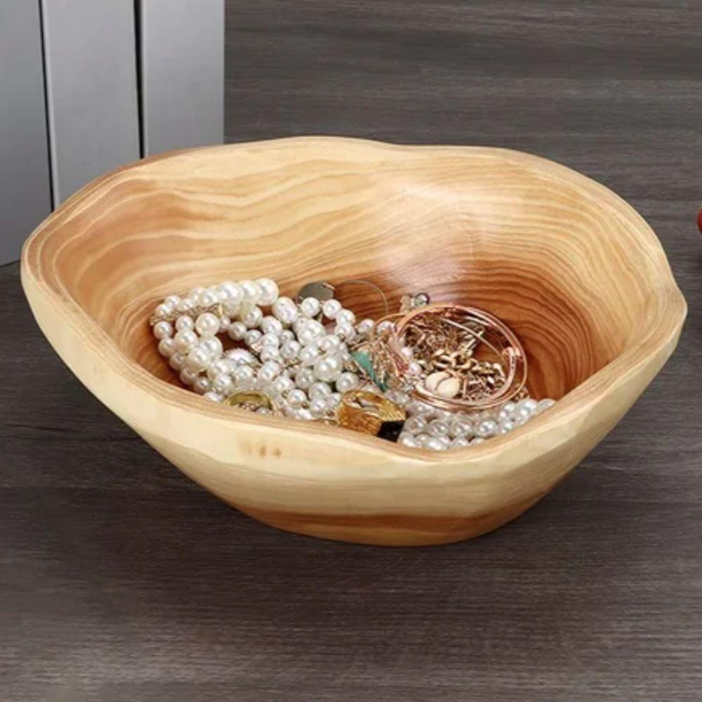 Irregular Shape Fruit Tray Polished Serving Bowl Practical Wooden Salad Bowl Vegetable
