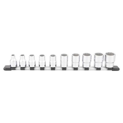 Socket Set with 10 Pieces (12-point, Holder) HD410, 12.7mm (1/2") Drive,